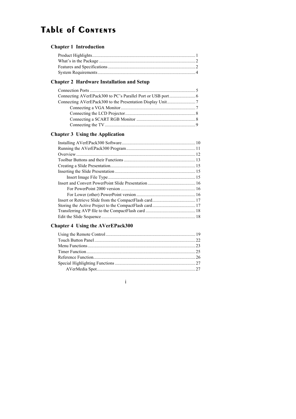 AVerMedia Technologies AverEPack300 User Manual | Page 3 / 38