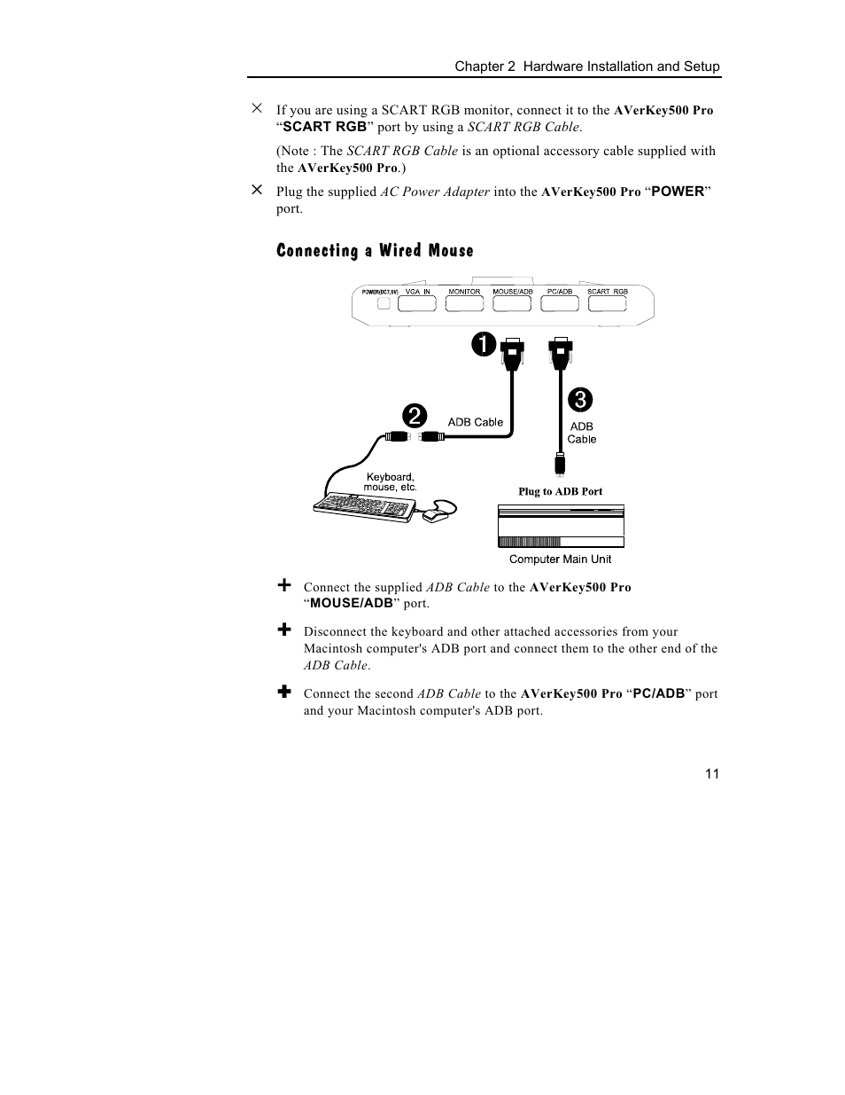 Connecting a wired mouse | AVerMedia Technologies 500 User Manual | Page 14 / 37