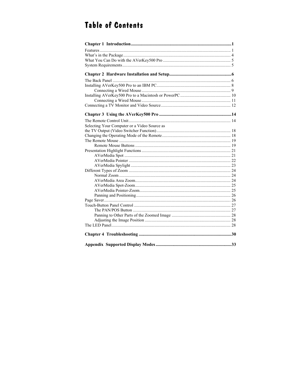 AVerMedia Technologies 500 User Manual | Page 3 / 37