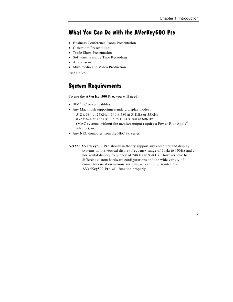 What you can do with the averkey500 pro, System requirements | AVerMedia Technologies 500 User Manual | Page 8 / 37