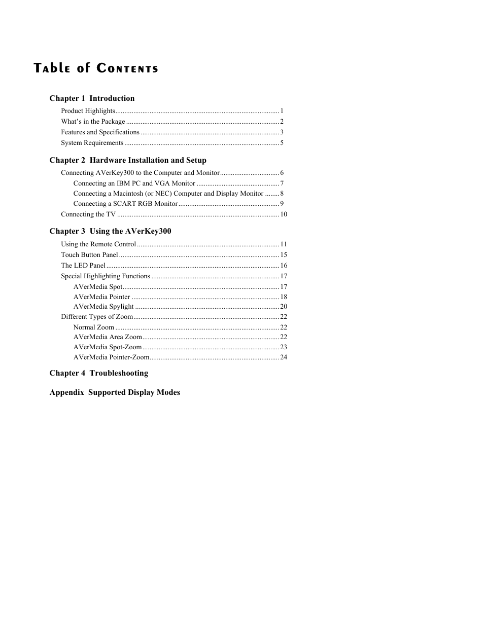 AVerMedia Technologies AVerKey300 User Manual | Page 3 / 32