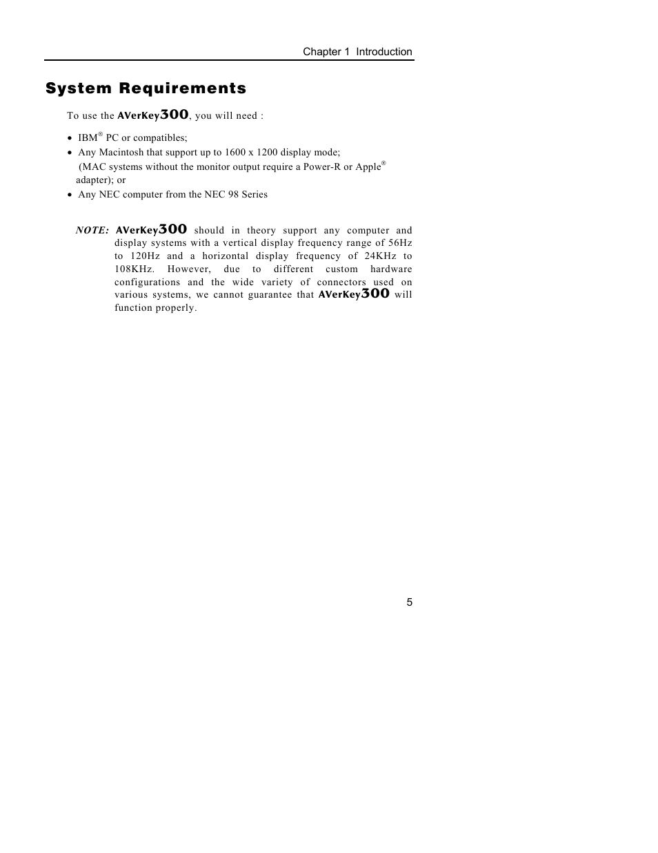 System requirements | AVerMedia Technologies AVerKey300 User Manual | Page 8 / 32