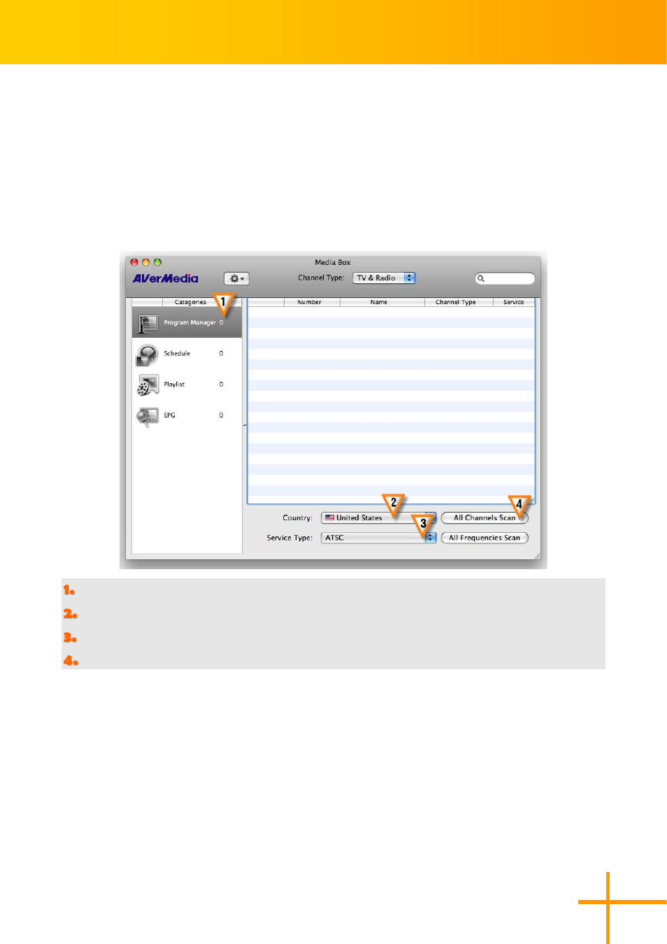 Scanning channels | AVerMedia Technologies AverTV for Mac 2 User Manual | Page 13 / 51