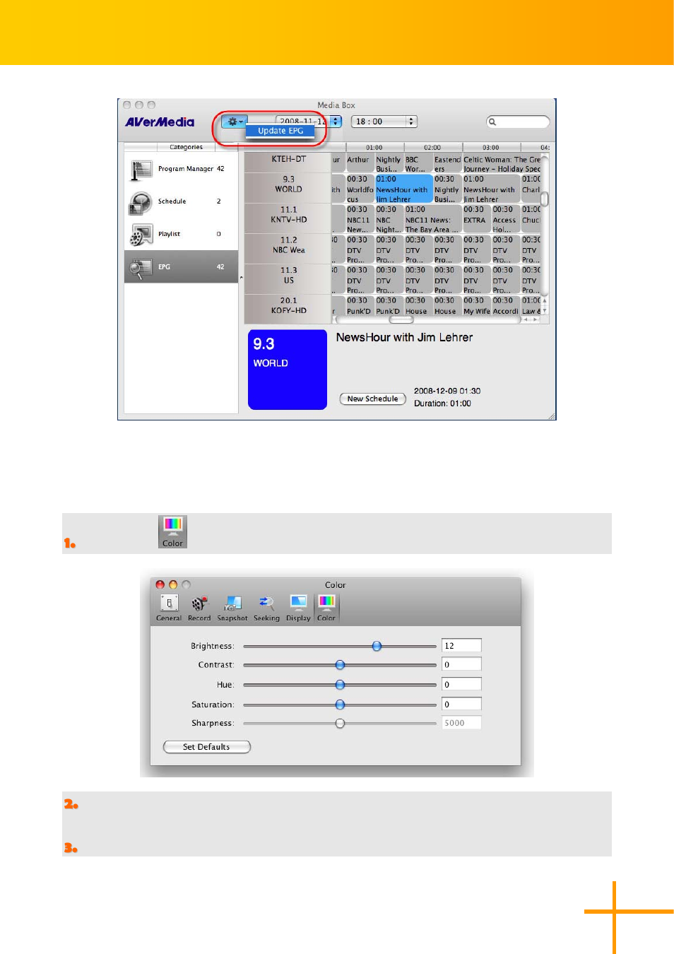 Fine tuning color of the display | AVerMedia Technologies AverTV for Mac 2 User Manual | Page 26 / 51