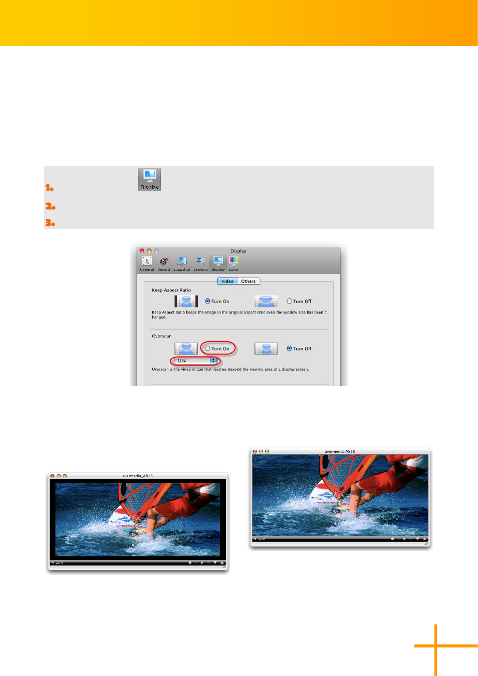 Using the overscan function, 23 using the overscan function | AVerMedia Technologies AverTV for Mac 2 User Manual | Page 27 / 51