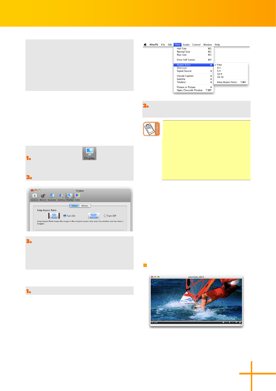 Normal, Changing display aspect ratio | AVerMedia Technologies AverTV for Mac 2 User Manual | Page 29 / 51