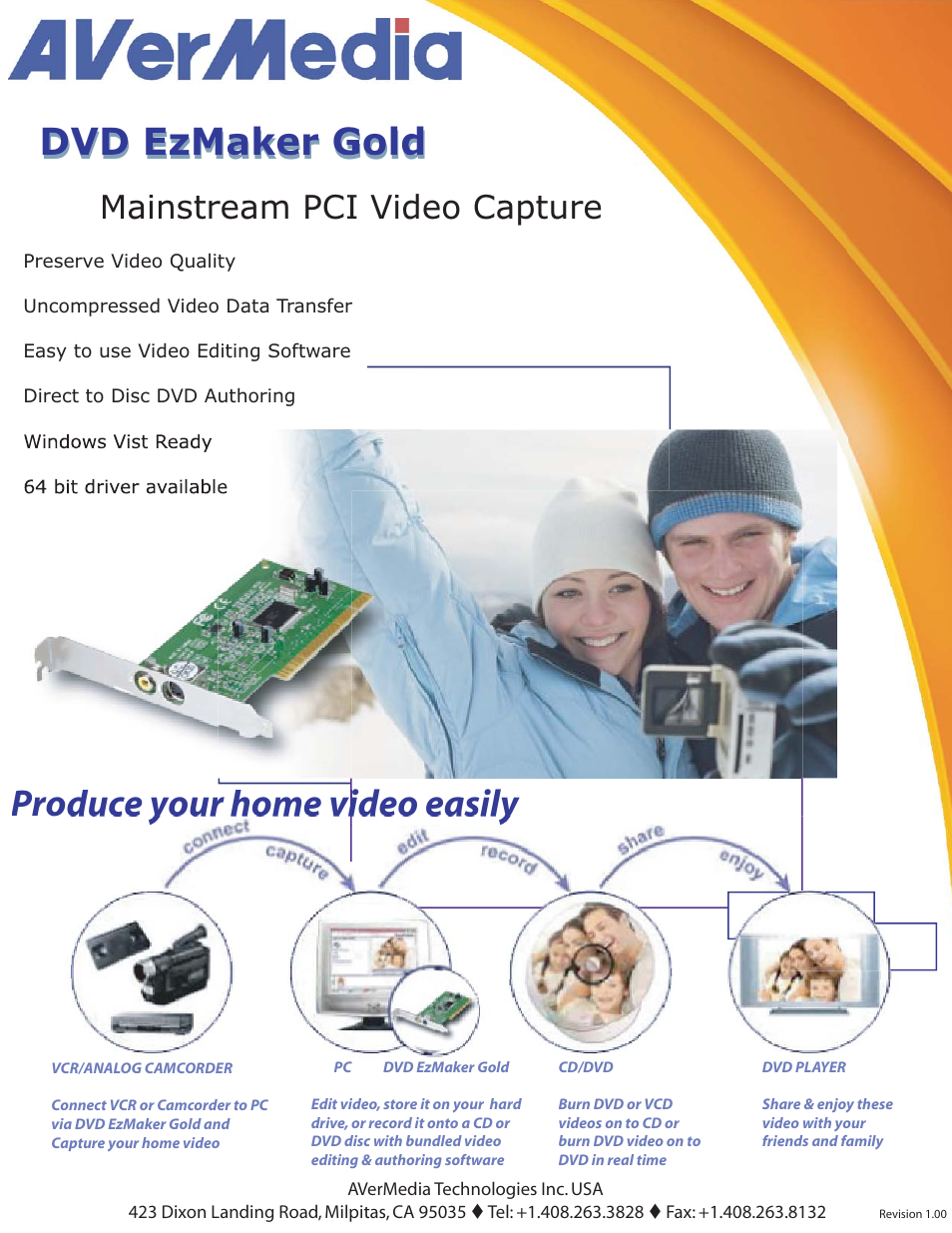 AVerMedia Technologies Mainstream PCI Video Capture User Manual | 2 pages