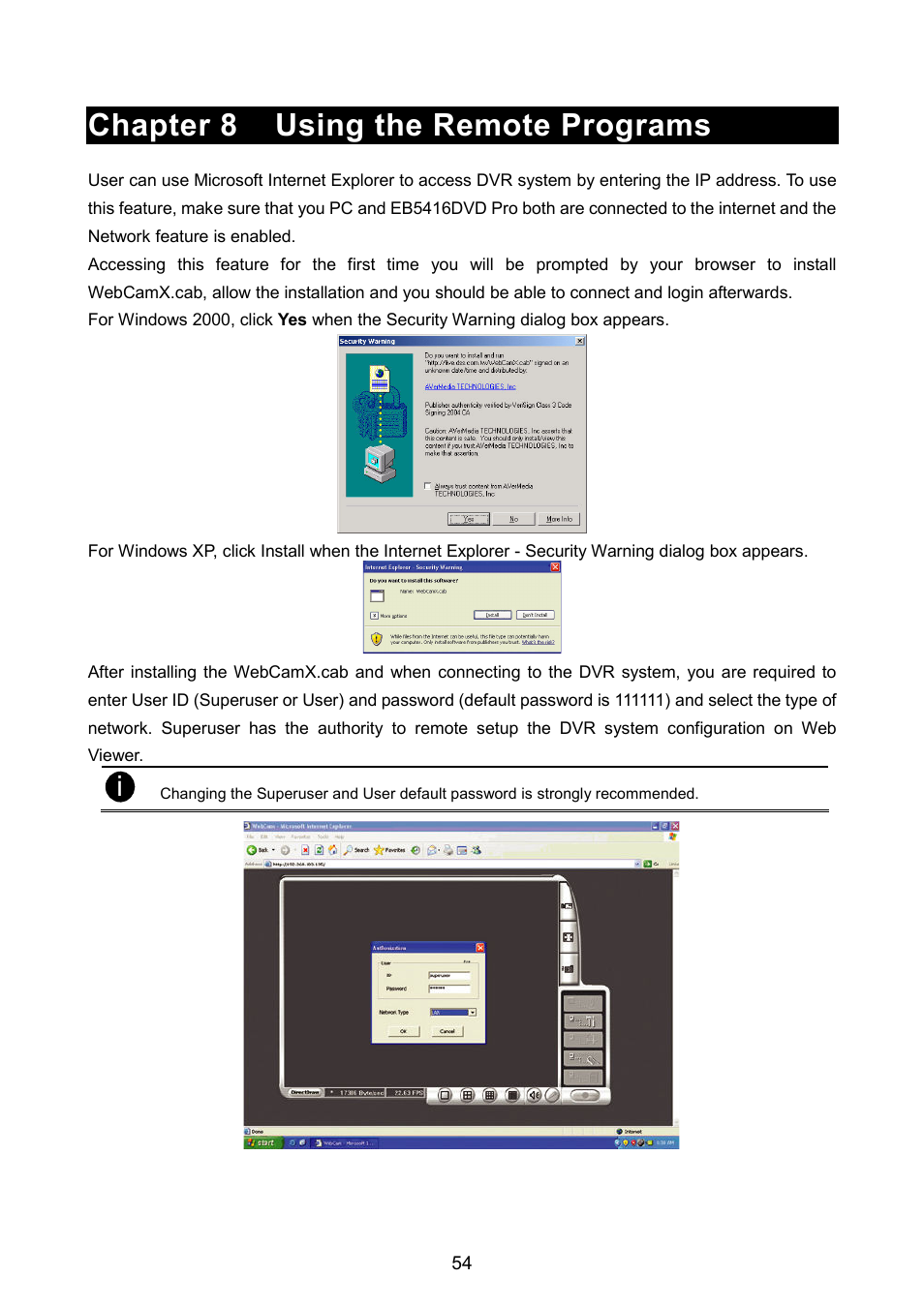 Chapter 8 using the remote programs | AVerMedia Technologies AVERDIGI EB5416DVD User Manual | Page 60 / 79