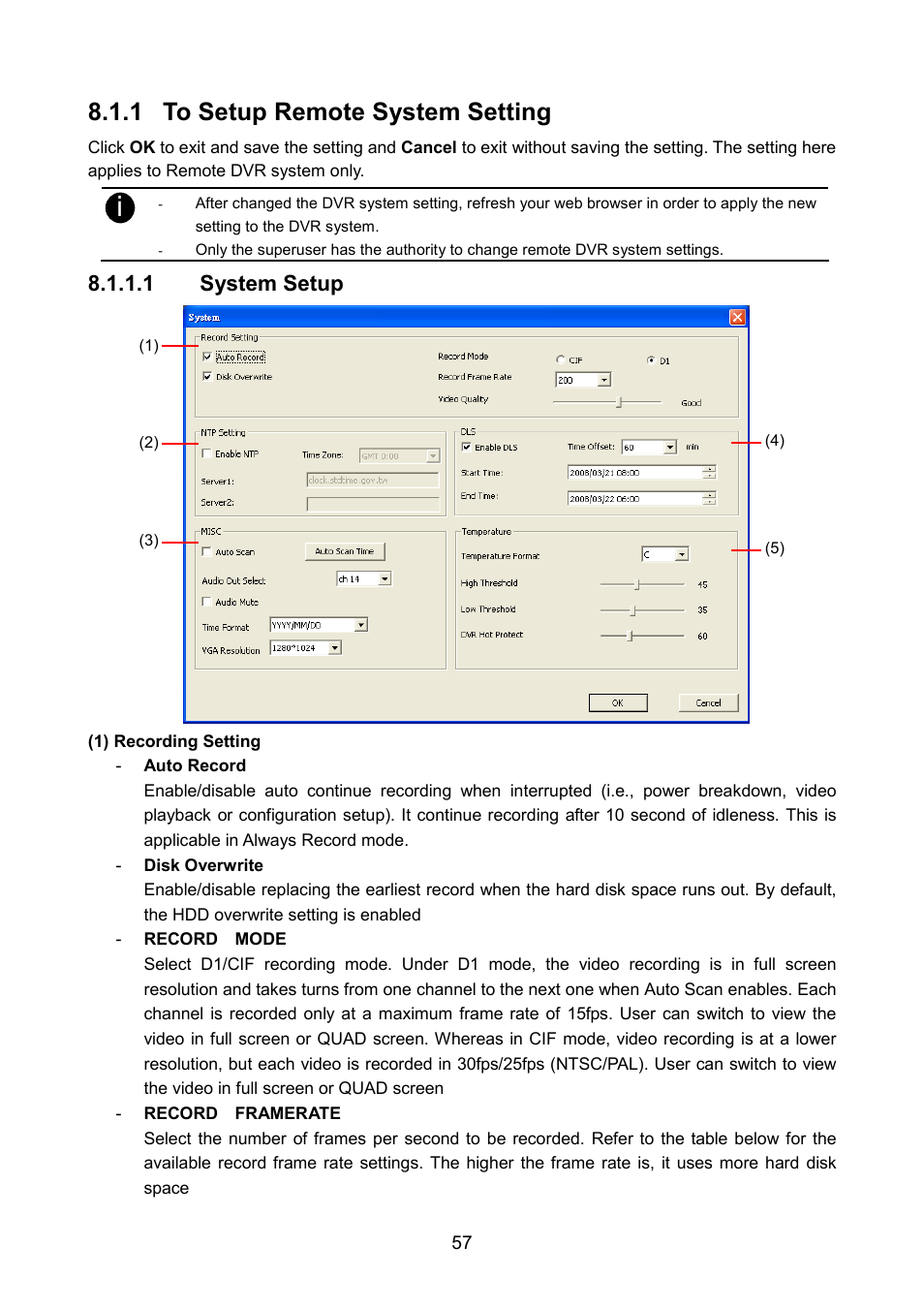 1 to setup remote system setting, 1 system setup | AVerMedia Technologies AVERDIGI EB5416DVD User Manual | Page 63 / 79
