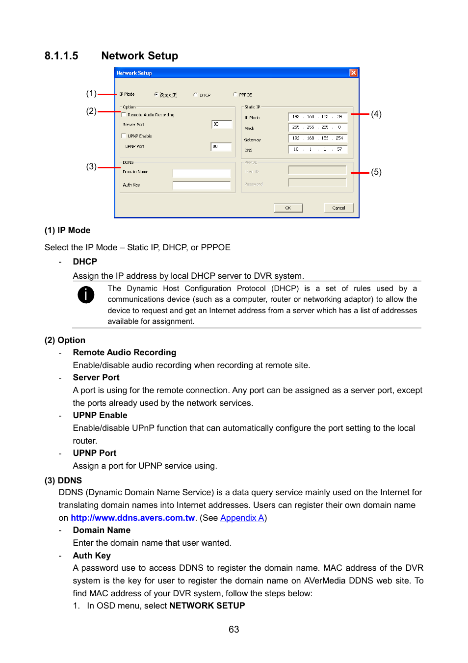 5 network setup | AVerMedia Technologies AVERDIGI EB5416DVD User Manual | Page 69 / 79
