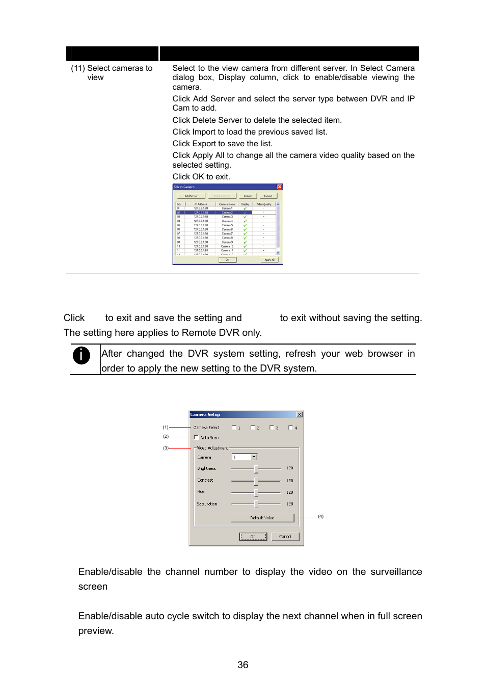 1 to setup remote system setting, 1 camera setup | AVerMedia Technologies AVERDIGI EB1304 User Manual | Page 42 / 56