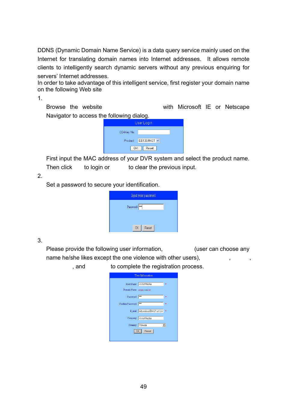 Appendix a registering domain names | AVerMedia Technologies AVERDIGI EB1304 User Manual | Page 55 / 56
