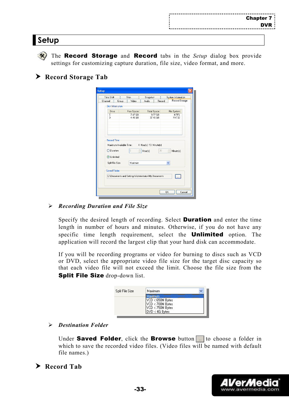 Setup | AVerMedia Technologies 1500 MCE User Manual | Page 37 / 58