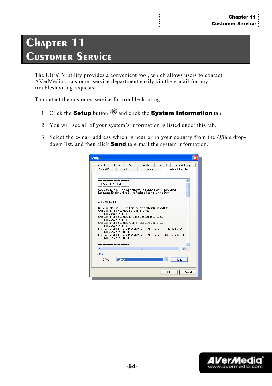 Chapter 11 customer service | AVerMedia Technologies 1500 MCE User Manual | Page 58 / 58