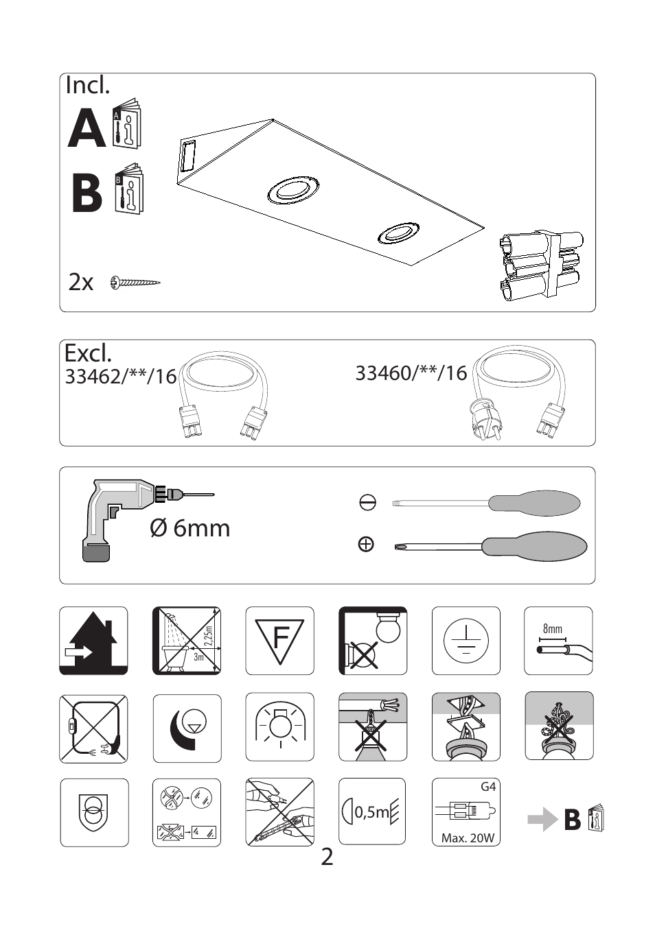 Incl. 2 ø 6mm, Excl | Philips myKitchen Autre User Manual | Page 2 / 16