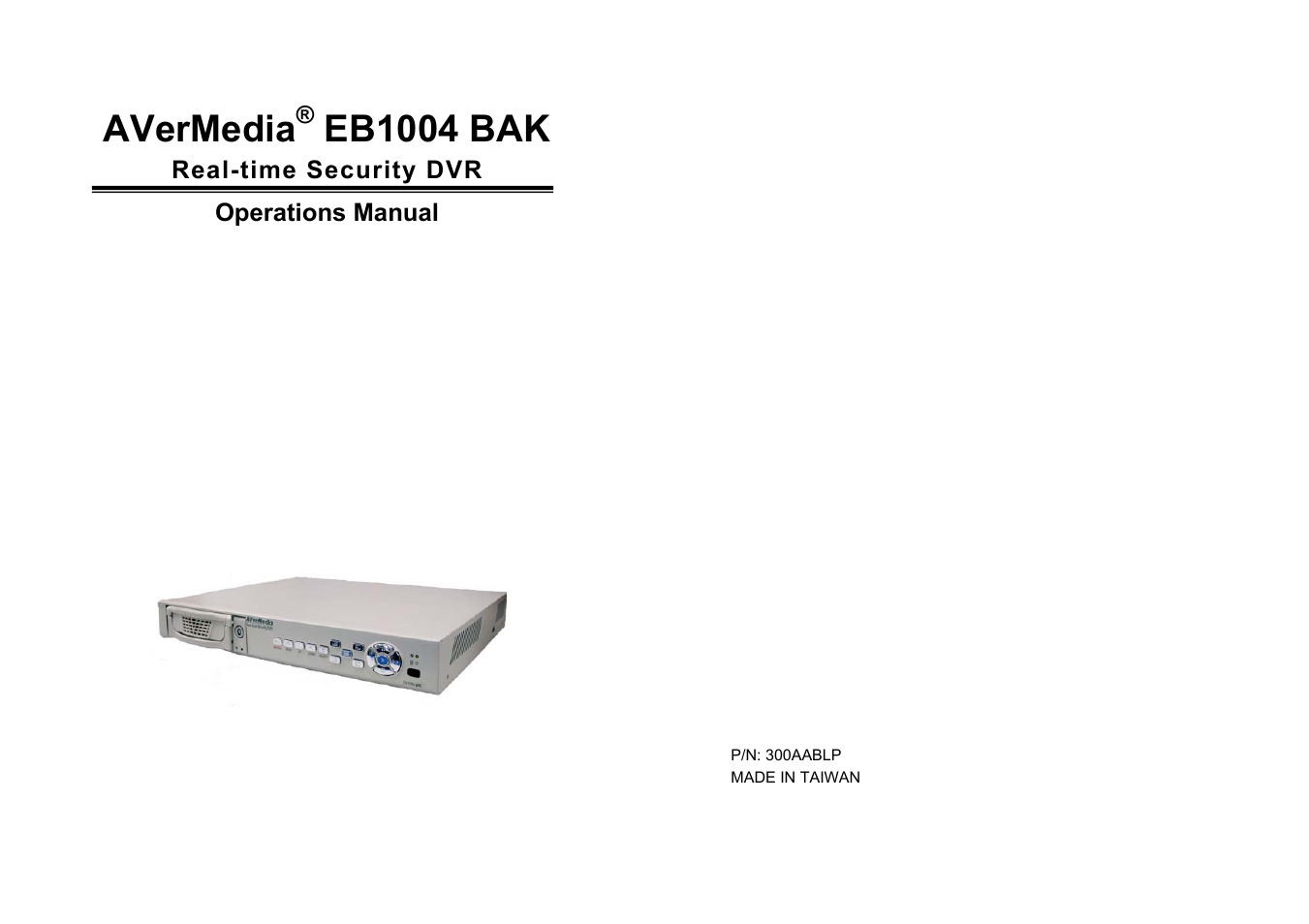 AVerMedia Technologies EB1004 BAK User Manual | 17 pages