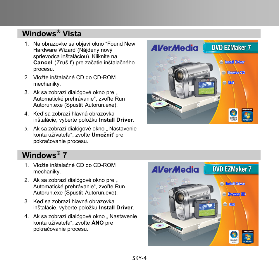 Windows, Vista | AverMedia C039 User Manual | Page 14 / 72