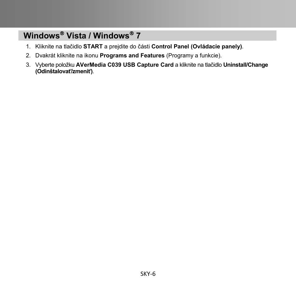 Windows, Vista / windows | AverMedia C039 User Manual | Page 16 / 72
