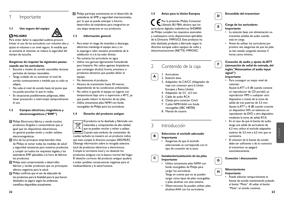 Philips Casque hi-fi sans fil User Manual | Page 14 / 51