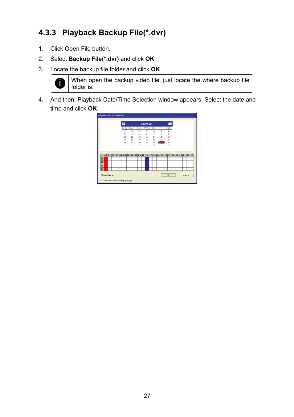3 playback backup file(*.dvr) | AVerMedia Technologies EB1304 NET User Manual | Page 33 / 56