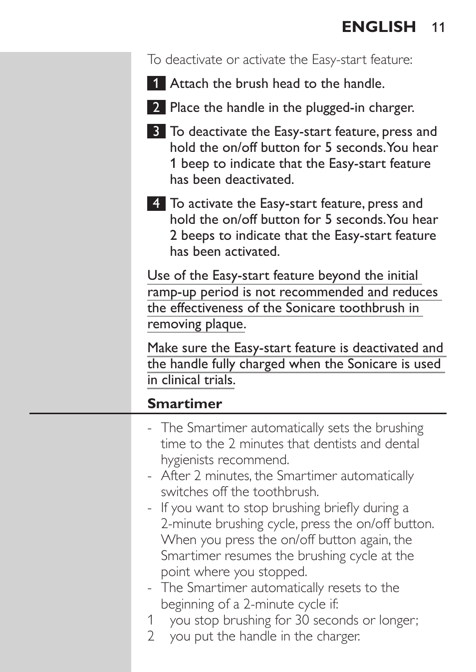 Philips Sonicare CleanCare Brosse à dents sonique rechargeable User Manual | Page 11 / 88