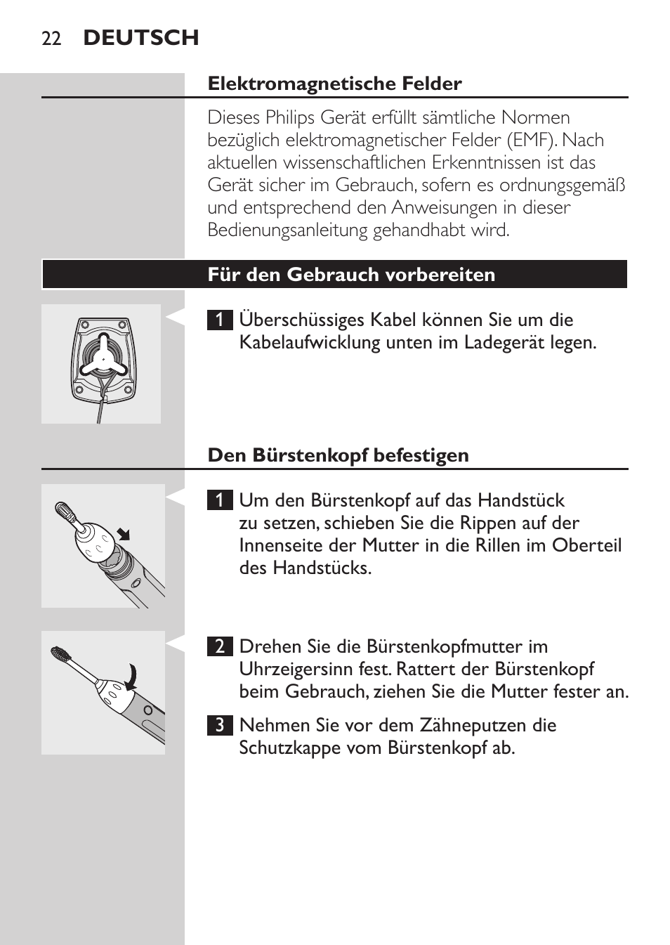 Philips Sonicare CleanCare Brosse à dents sonique rechargeable User Manual | Page 22 / 88