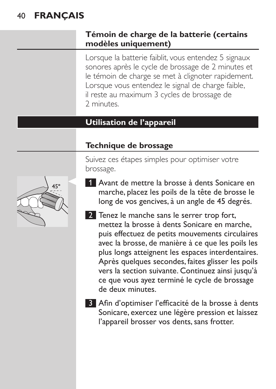 Philips Sonicare CleanCare Brosse à dents sonique rechargeable User Manual | Page 40 / 88