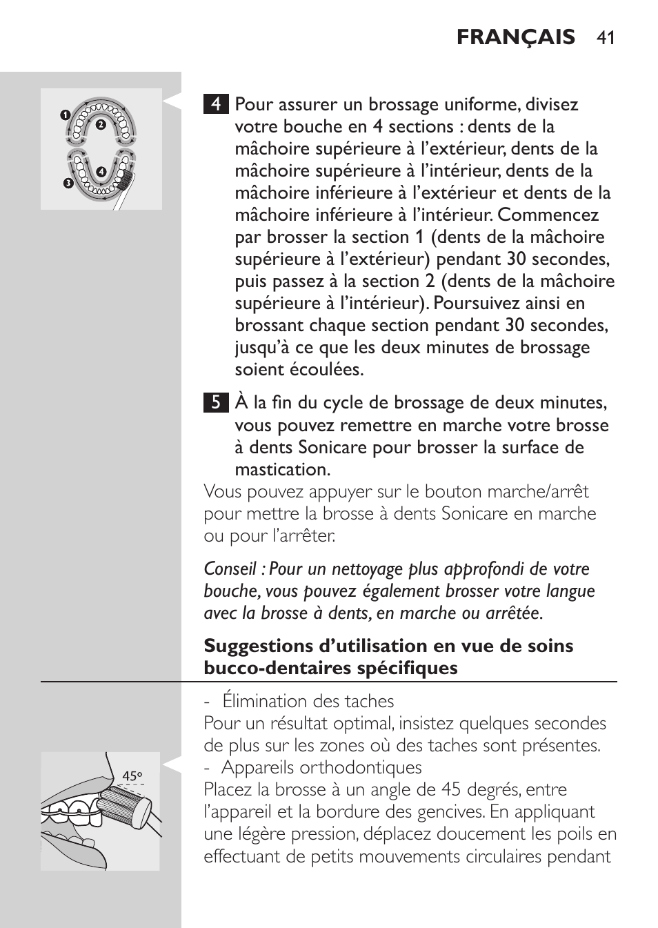 Philips Sonicare CleanCare Brosse à dents sonique rechargeable User Manual | Page 41 / 88