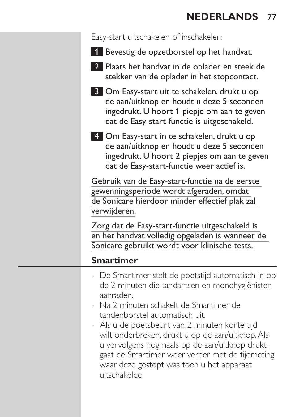 Philips Sonicare CleanCare Brosse à dents sonique rechargeable User Manual | Page 77 / 88