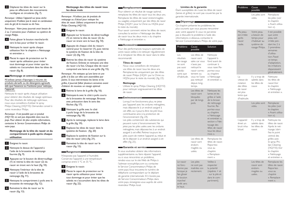 Philips Rasoir électrique User Manual | Page 6 / 8