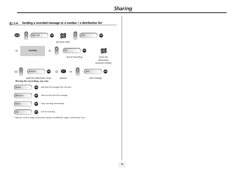 P.16, Sharing | Alcatel 4008/4018/4019 User Manual | Page 16 / 24