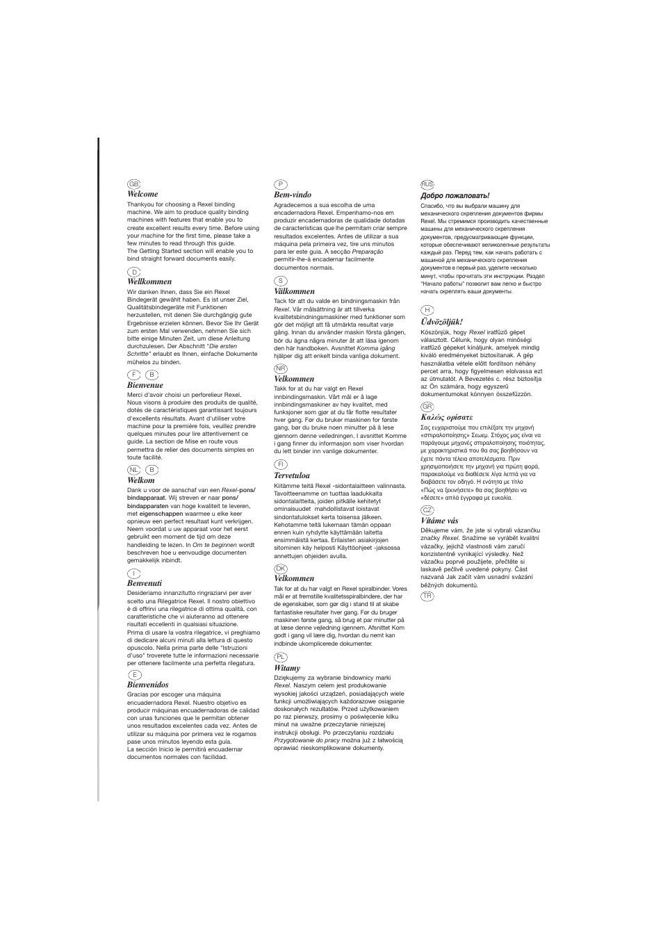Welcome, Wellkommen, Bienvenue | Welkom, Benvenuti, Bienvenidos, Bem-vindo, Välkommen, Velkommen, Tervetuloa | ACCO CB105 User Manual | Page 2 / 8