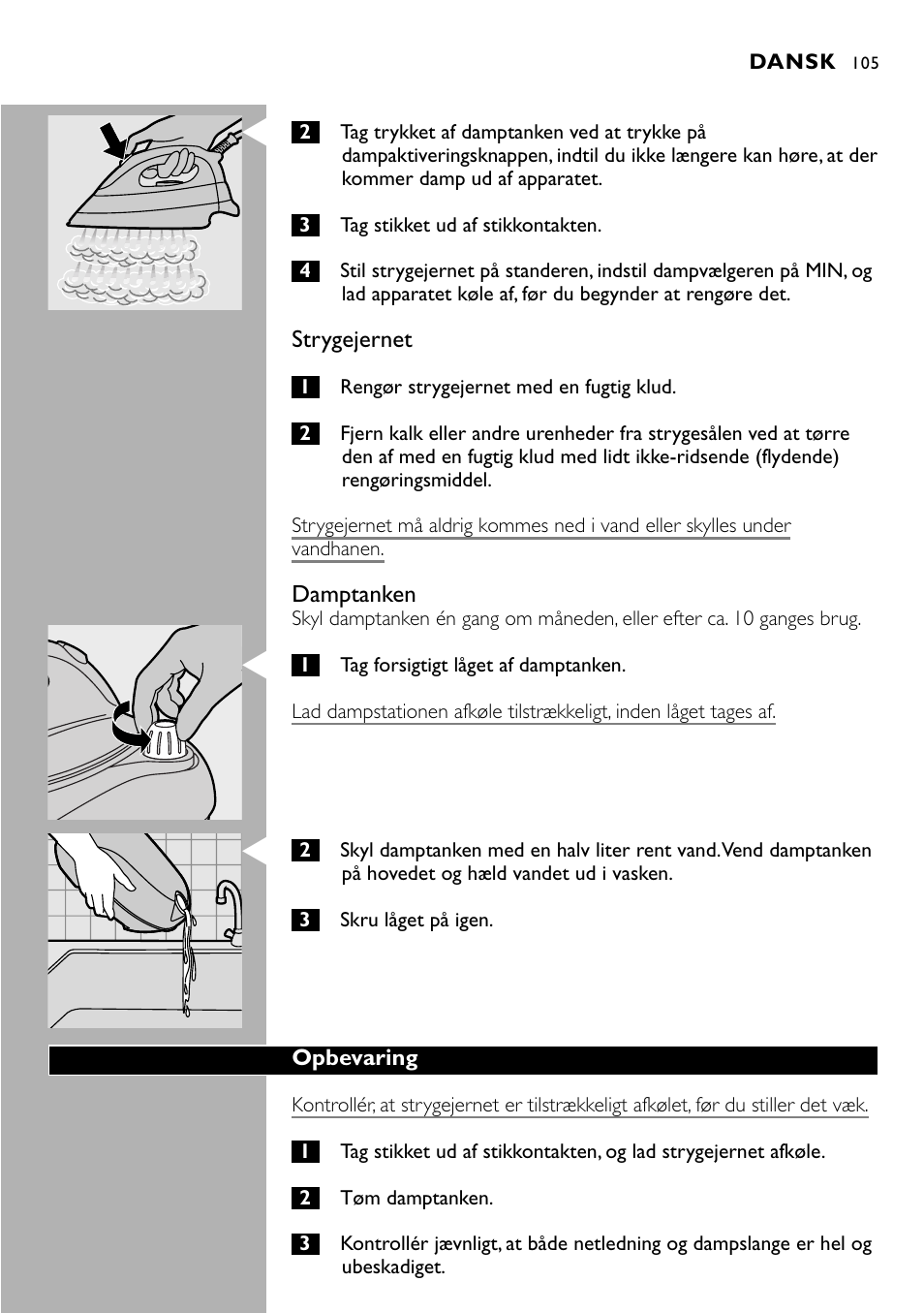 Philips Centrale vapeur sous pression User Manual | Page 105 / 130