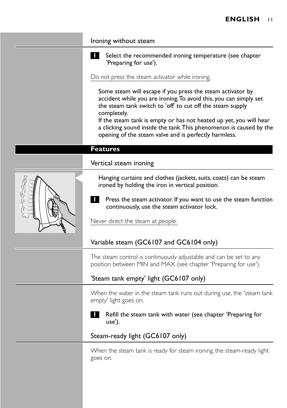 Philips Centrale vapeur sous pression User Manual | Page 11 / 130