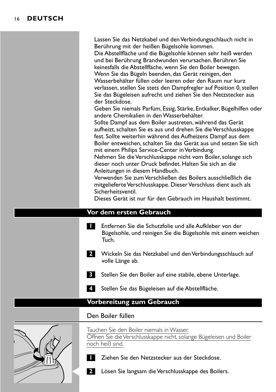 Philips Centrale vapeur sous pression User Manual | Page 16 / 130