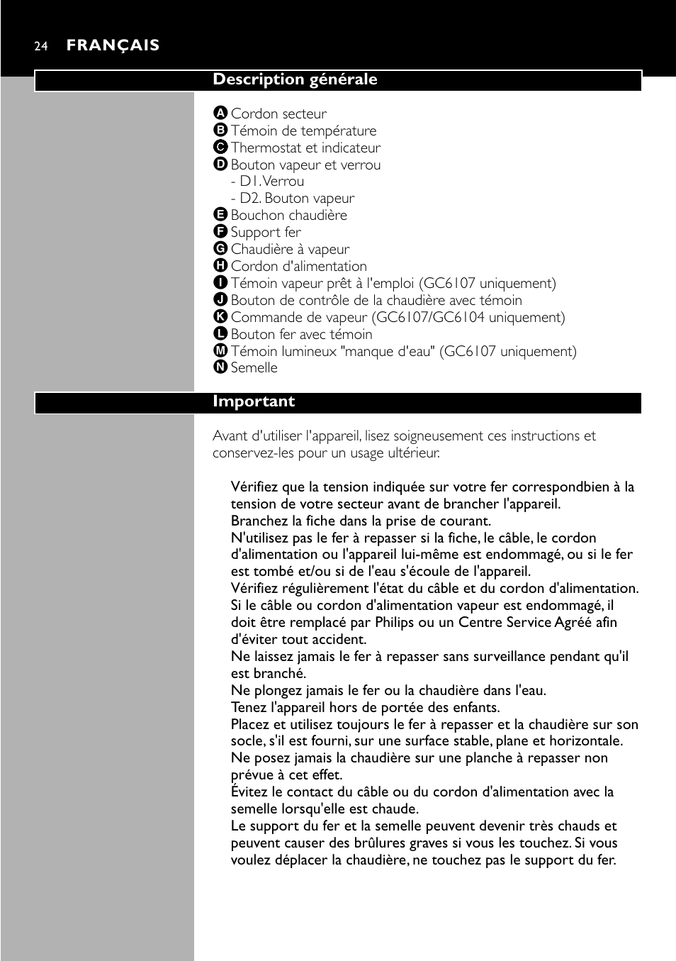 Philips Centrale vapeur sous pression User Manual | Page 24 / 130