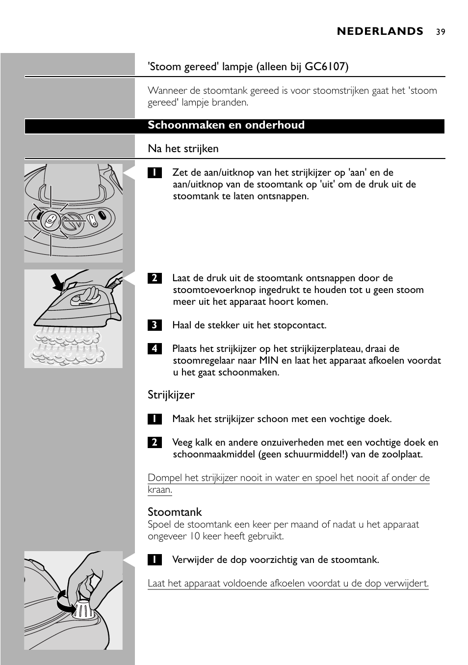 Philips Centrale vapeur sous pression User Manual | Page 39 / 130