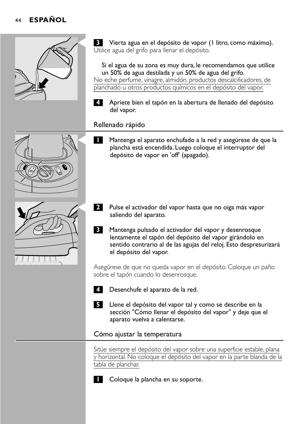 Philips Centrale vapeur sous pression User Manual | Page 44 / 130