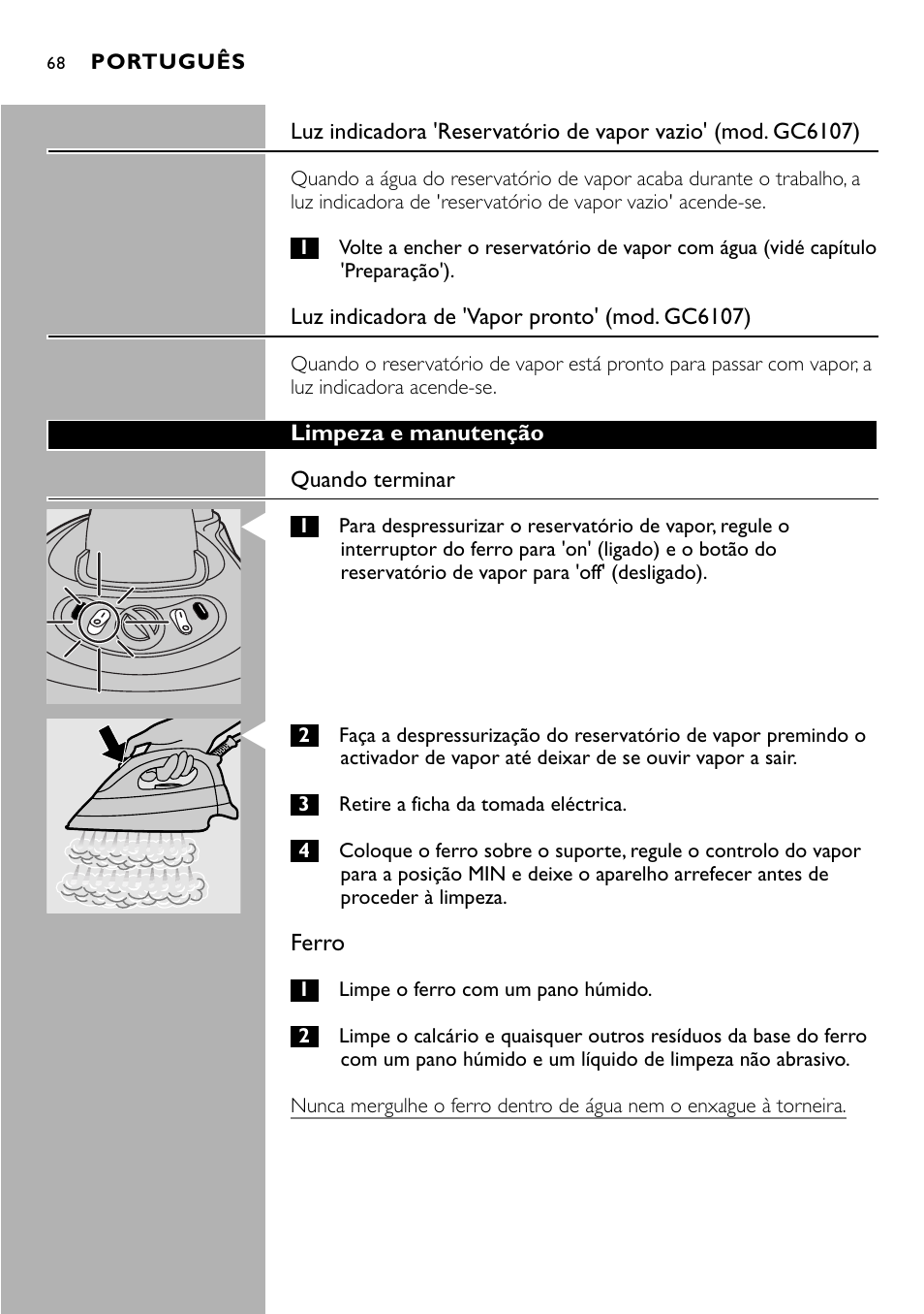 Philips Centrale vapeur sous pression User Manual | Page 68 / 130