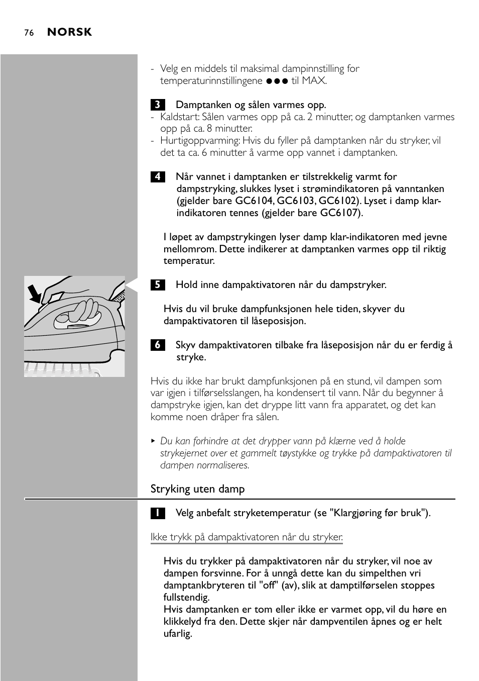 Philips Centrale vapeur sous pression User Manual | Page 76 / 130