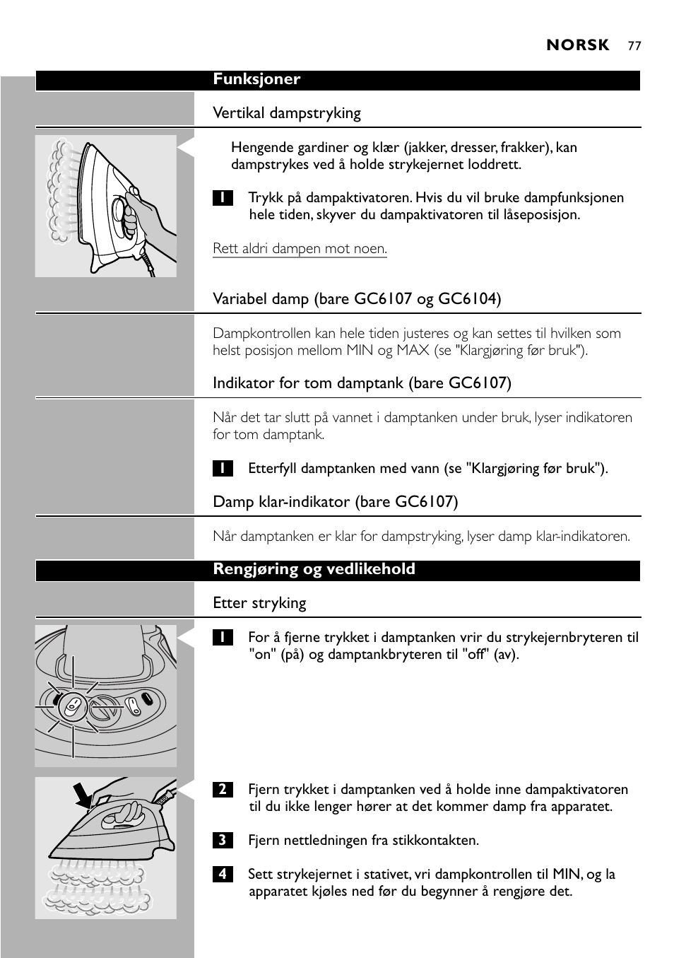 Philips Centrale vapeur sous pression User Manual | Page 77 / 130