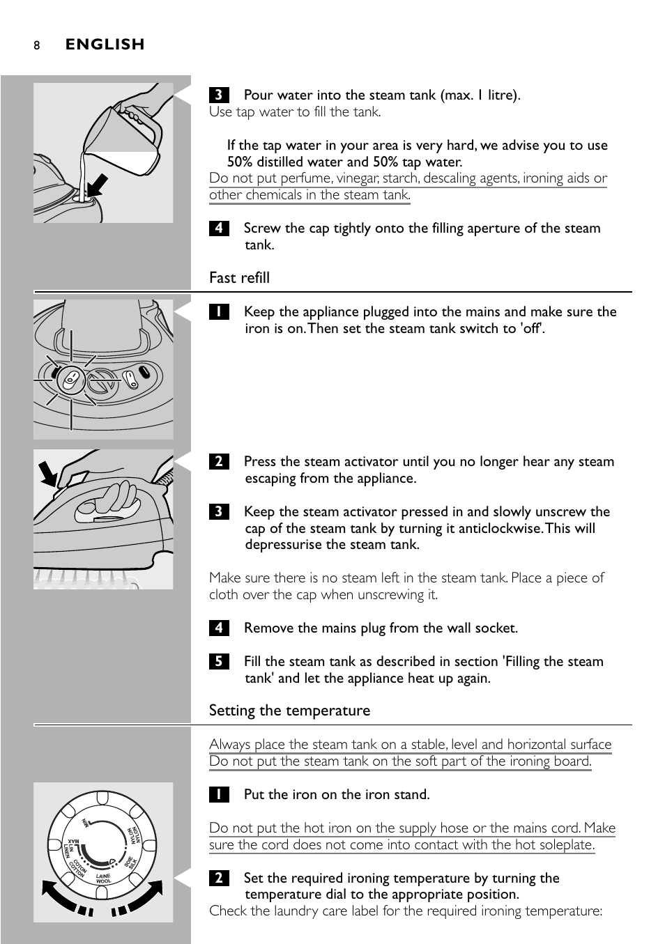 Philips Centrale vapeur sous pression User Manual | Page 8 / 130