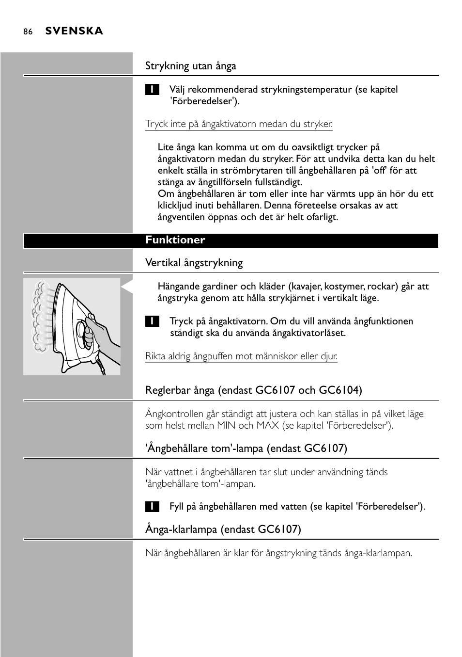 Philips Centrale vapeur sous pression User Manual | Page 86 / 130