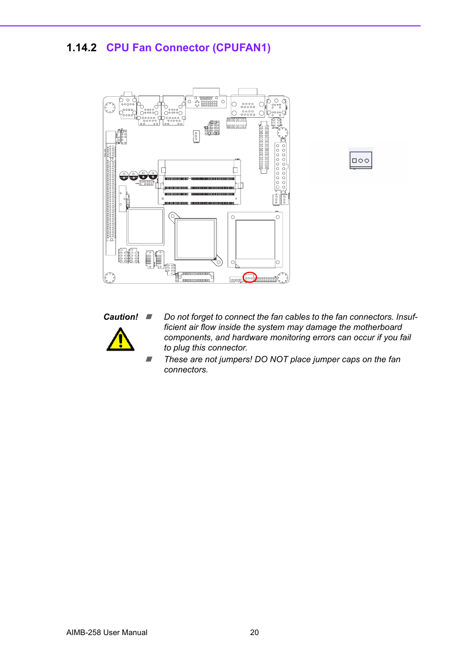 2 cpu fan connector (cpufan1) | Advantech AIMB-258 User Manual | Page 28 / 84