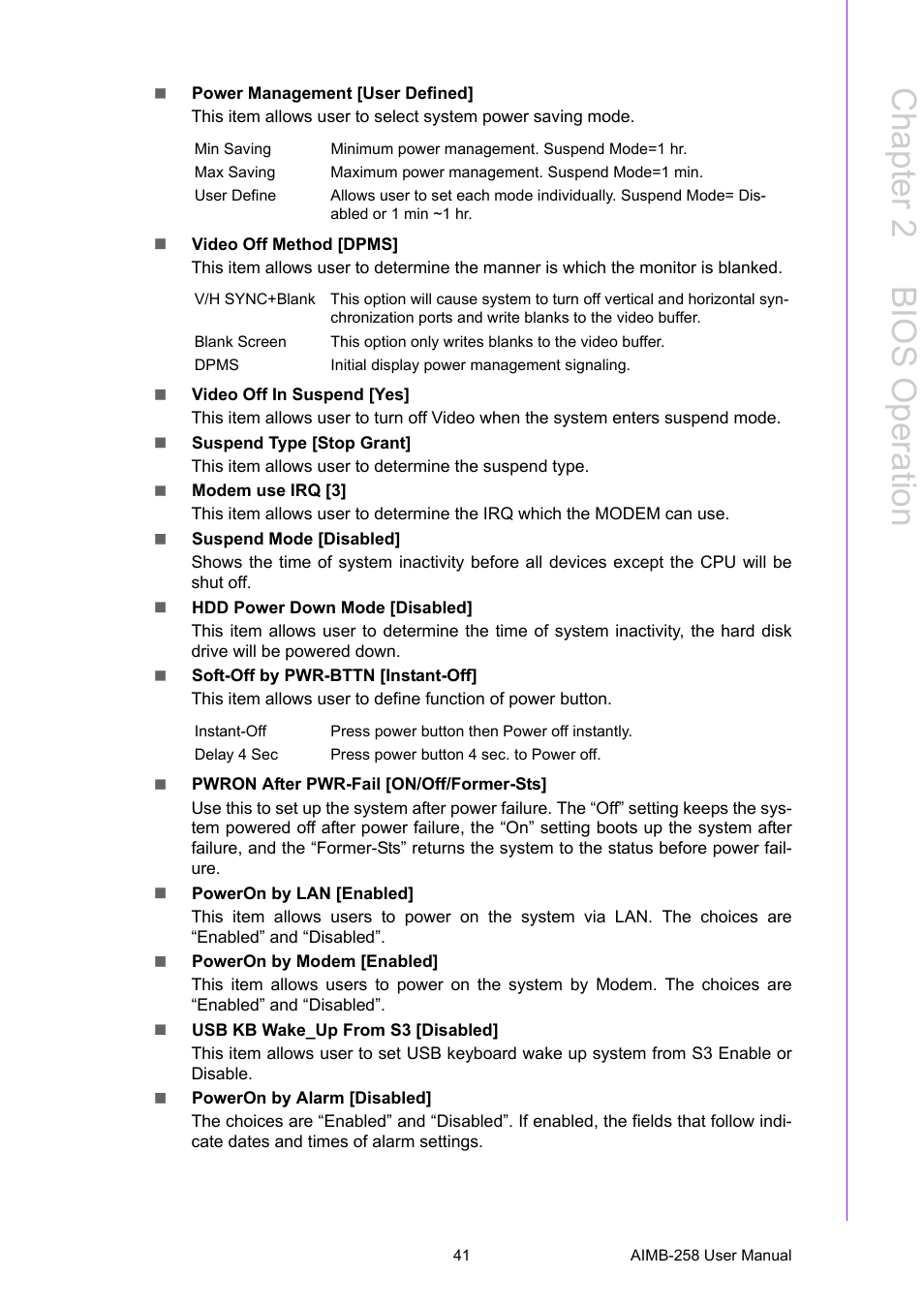 Chapter 2 b ios operation | Advantech AIMB-258 User Manual | Page 49 / 84
