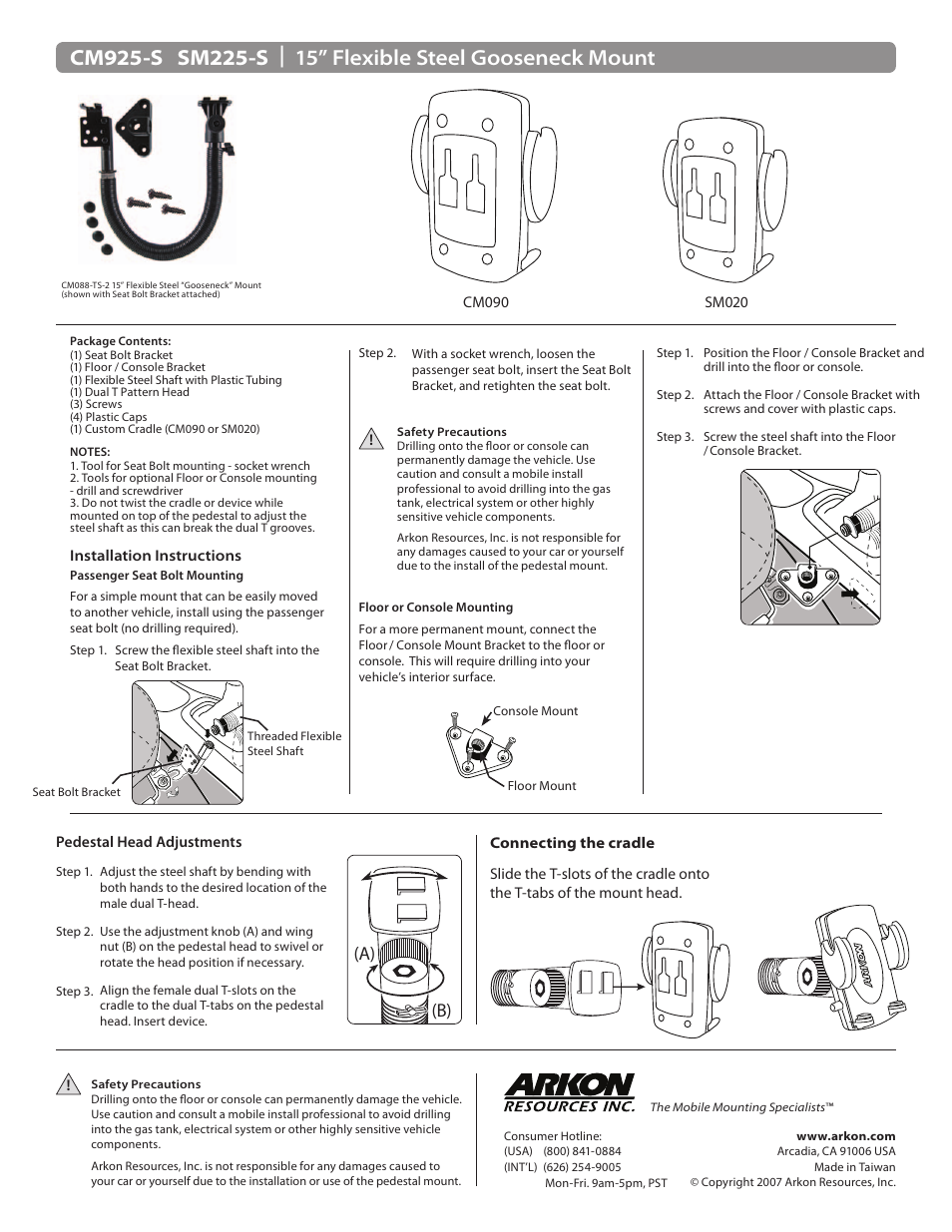 Arkon SM225-S User Manual | 1 page