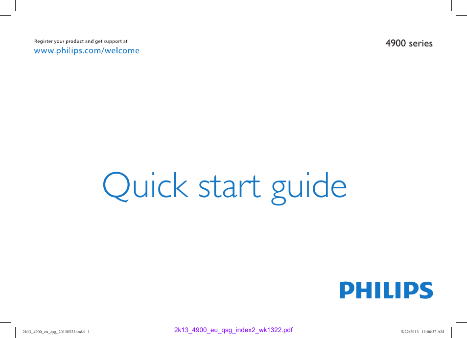 Philips 4900 series Téléviseur LED Smart TV ultra-plat 3D User Manual | 18 pages