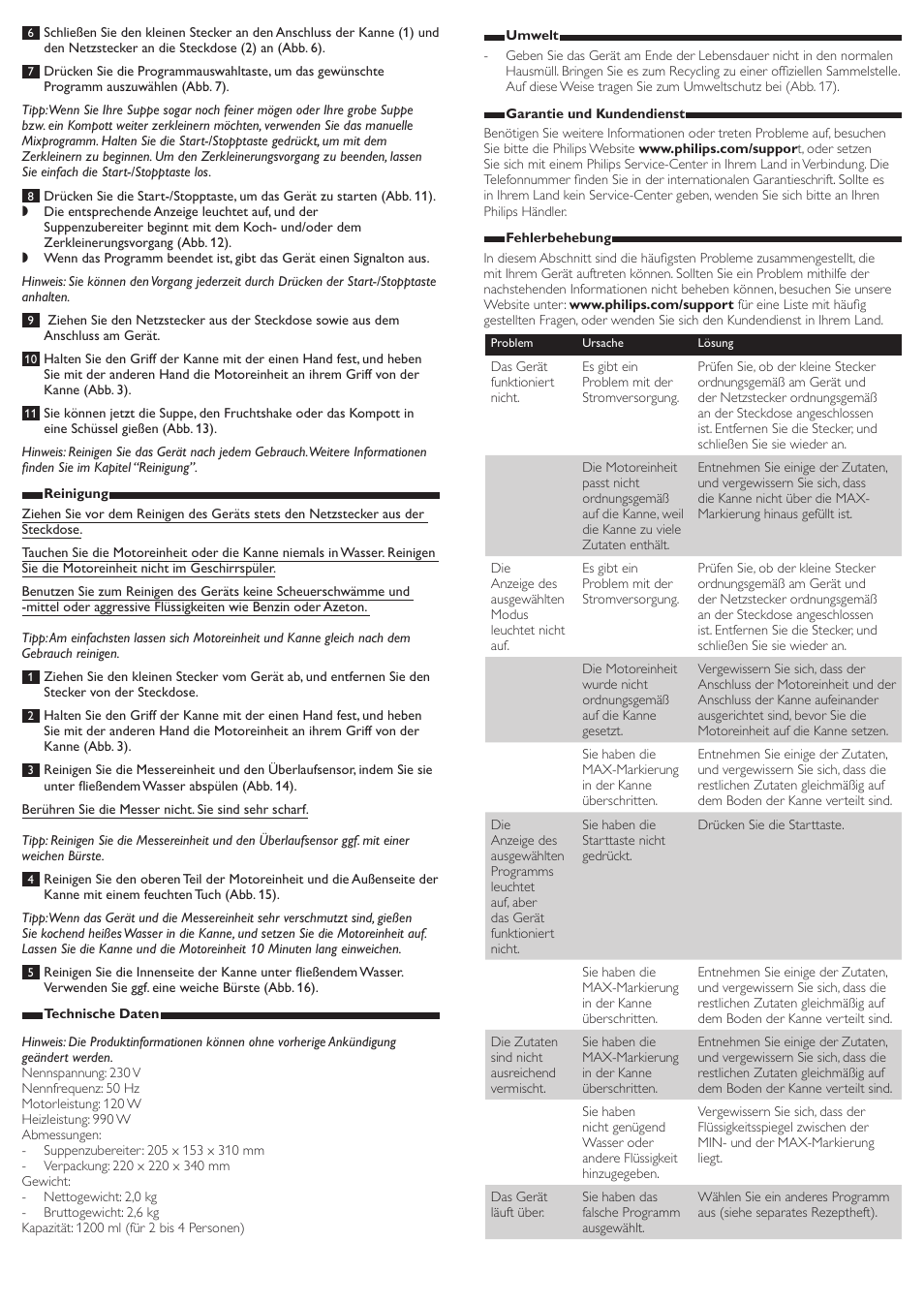 Philips Viva Collection SoupMaker User Manual | Page 5 / 10