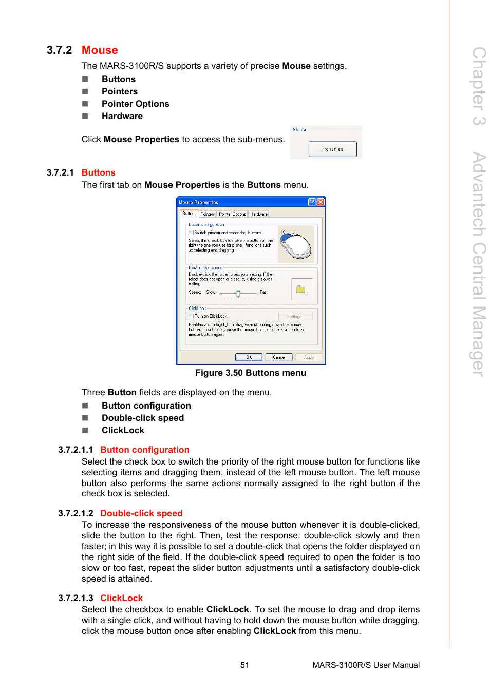 2 mouse, Figure 3.50 buttons menu, Mouse figure 3.50 buttons menu | Chapter 3 a dvantech central m anager | Advantech MARS-3100R/S User Manual | Page 65 / 98