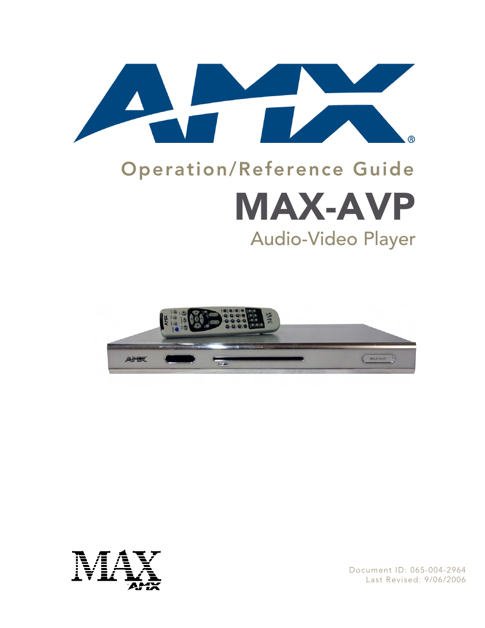 AMX MAX-AVP User Manual | 60 pages